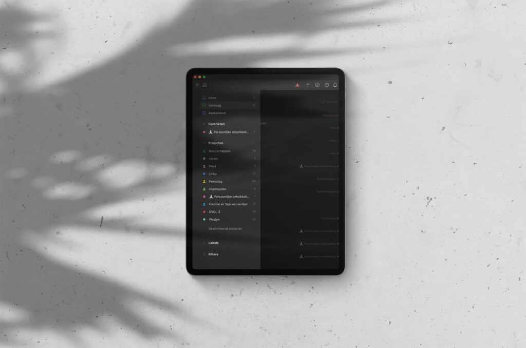 Todoist app voor takenlijsten